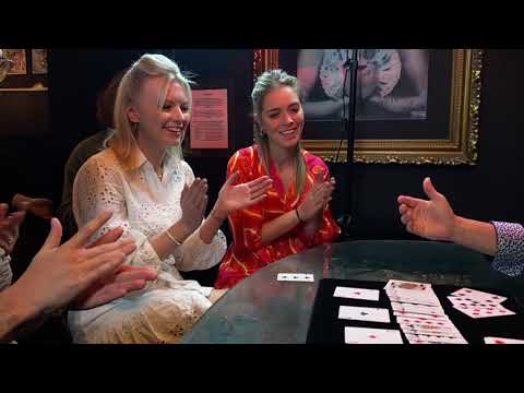 Magician Tony Price performs a stunning cardtrick with 4 disappearing aces.