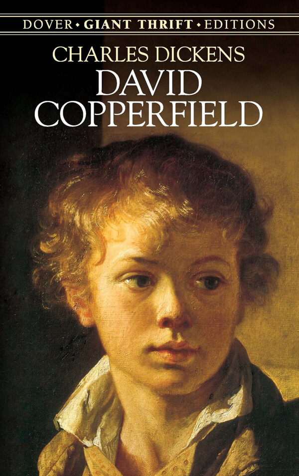Boekomslag van een boek van Charles Dickens over zijn David Copperfield