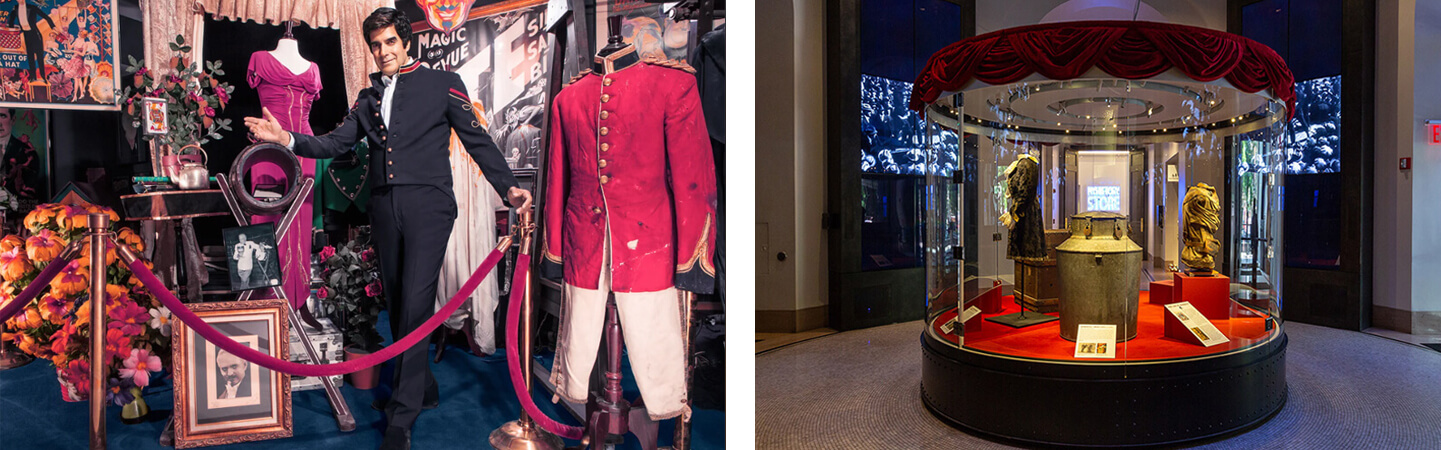 Une image double d'objets de collection provenant du musée de David Copperfield.