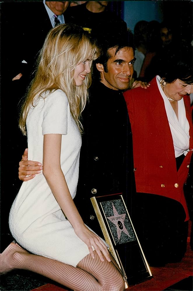 David Copperfield, avec Claudia Schiffer lors de la réception de son étoile sur le Hollywood Walk of Fame.